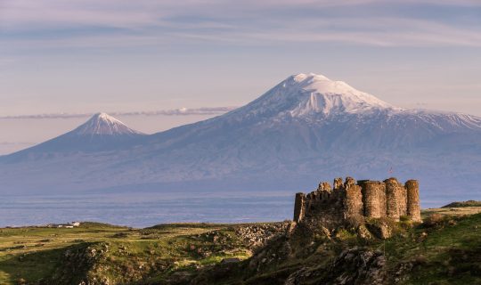 Armenia, Mount Ararat and Amberd fortress, Yerevan. Armenia, Mount Ararat and Amberd fortress, Yerevan.